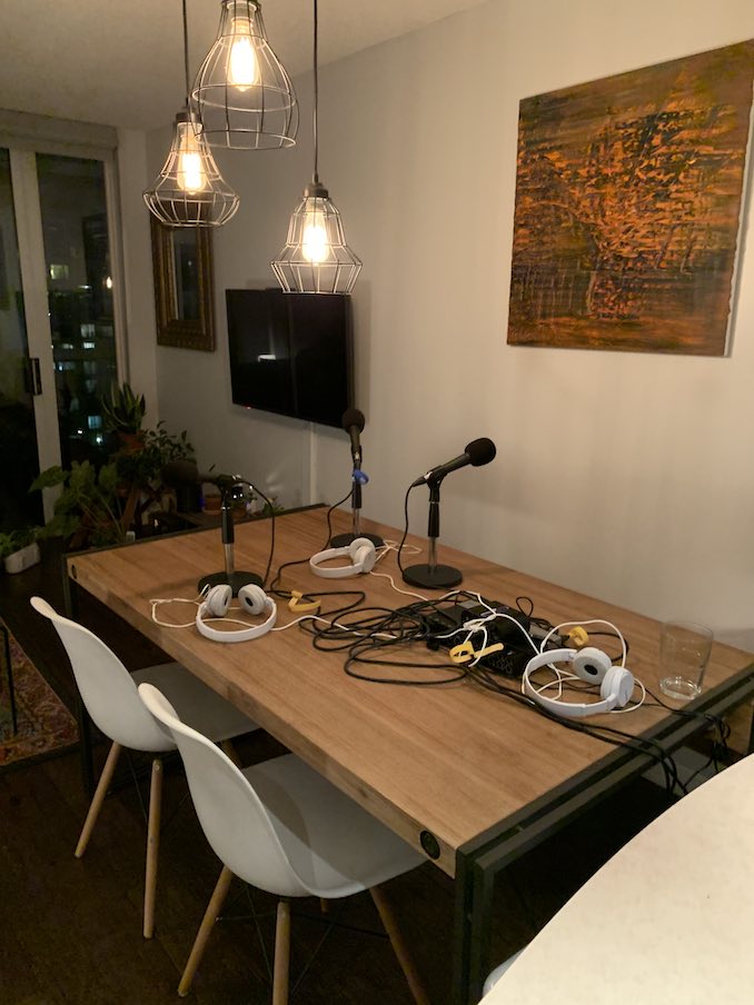 Jordan Power - We almost always record the podcast late at night. Usually on Sundays or Fridays. This is my co-hosts apartment/our makeshift studio. Podcasts are incredible in that you have no constraints at play. Global reach, no set format, a lack of censorship. It’s one of the last bastions of free thought and it very much suits me.