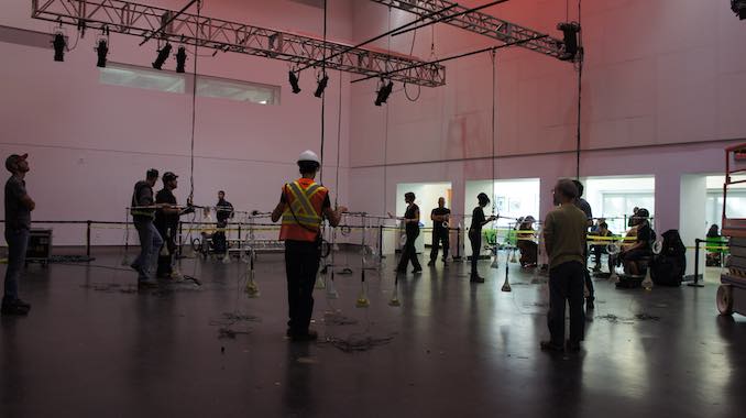 Installing Re-Collect with collaborator Michal Seta at the Nuit Blanche Toronto in 2015