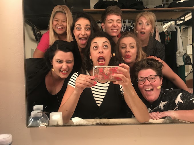 The cast of She The People before we open at Just For Laughs in Montreal! From left to right: Ann Pornel, Meg Maguire, Nicole Byblow, Karen Parker, Ashely Comeau, Paloma Nuñez, Kirsten Rasmussen and Tricia Black. Not featured here but a HUGE part of this run is Carly Heffernan our fearless, powerhouse director and cast dad Gary Rideout Jr.