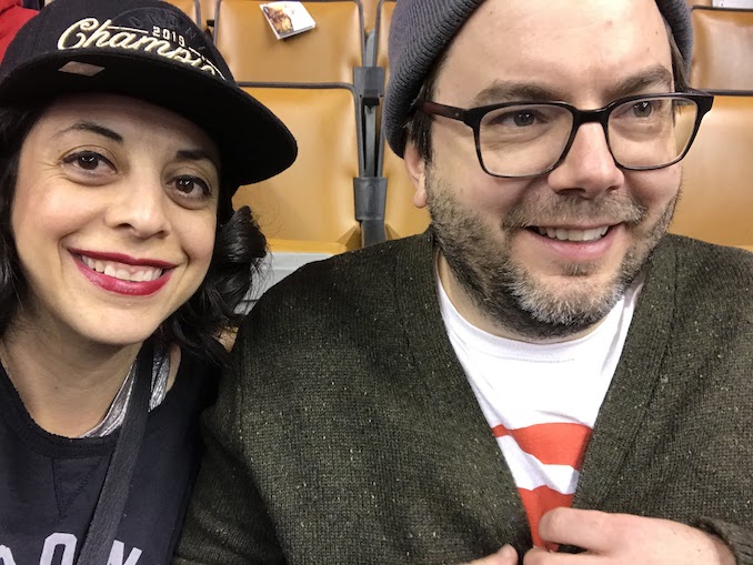 My partner, Kevin Whalen and me at a Raptor's game! This year we go back to back!!!