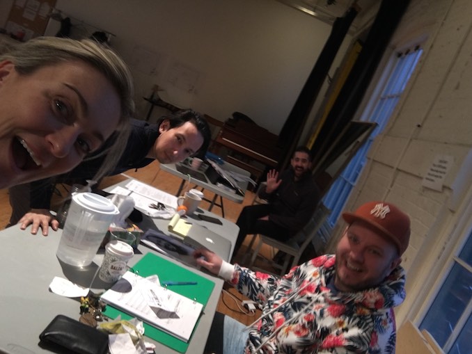 Marnie Breckenridge - Rehearsal room with director Michael Mori, librettist Royce Vavrek, and stage manager, Bradley Dunn