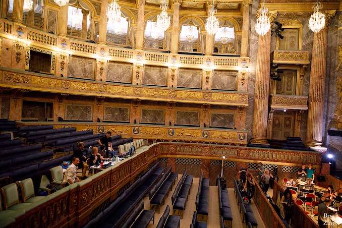 Opera Atelier’s creative team in rehearsal at the Opéra Royal, Versailles.