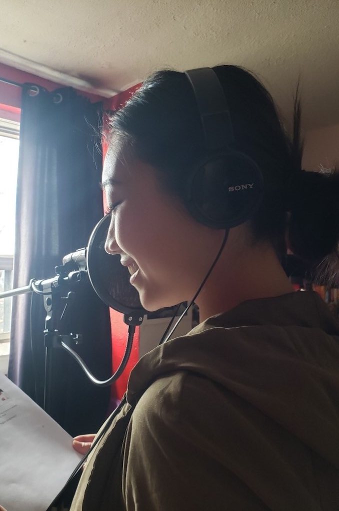 Recording a voiceover audition in my friend’s studio. As actors we’re always preparing and doing countless auditions. A voiceover audition is different than an on camera audition but equally as fun.