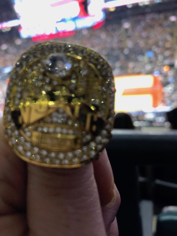 I’m a big Toronto Raptors fan and treasure my cheesy fake championship ring.
