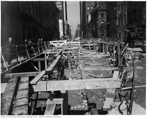 Vintage Photographs from the Construction of the Toronto Subway