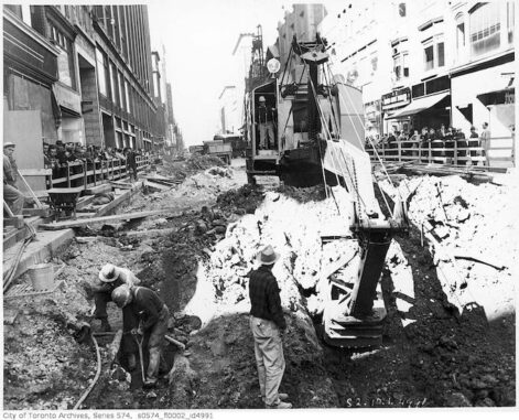 Vintage Photographs from the Construction of the Toronto Subway