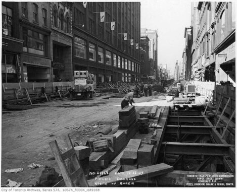 Vintage Photographs from the Construction of the Toronto Subway