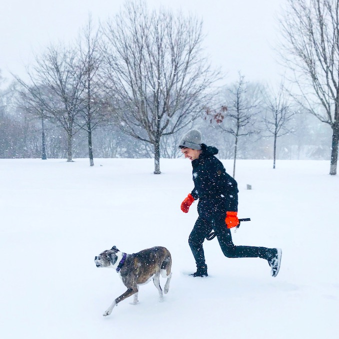 Maggie is in a wheelchair now, but just last winter she was difficult to keep up with. The snow is her favourite.