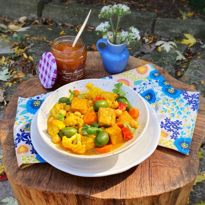 Spiced Tofu and Vegetable Tagine with Apricot