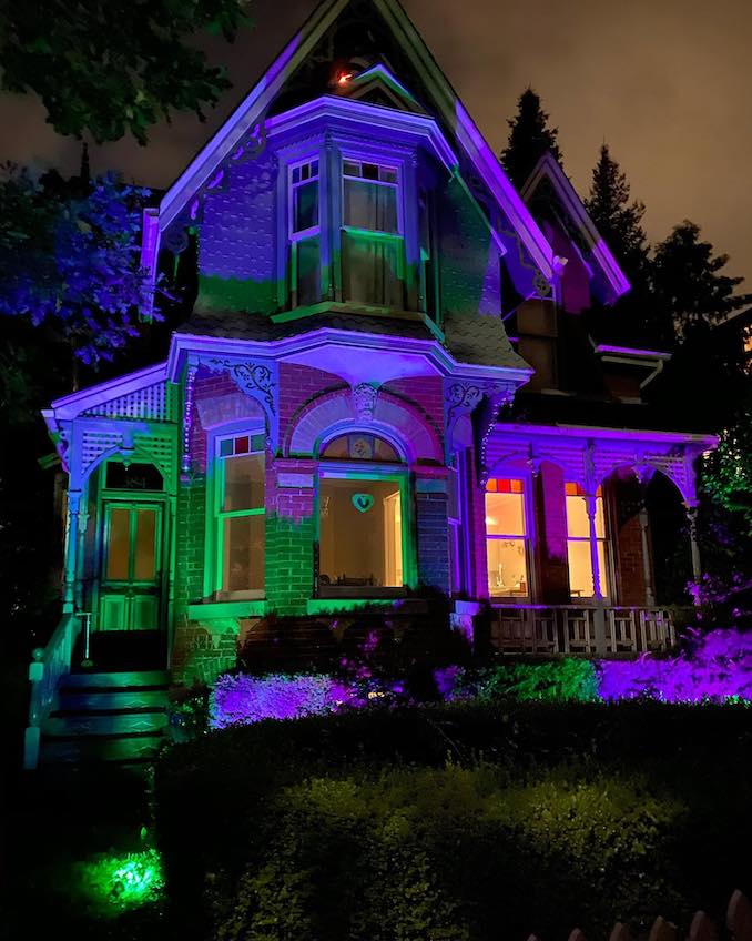 This house has really striking lighting, and when I did research on it I found out it's called the Witch House!