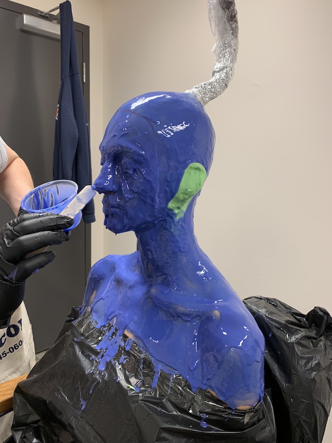 Getting a life cast done to play a fun alien!