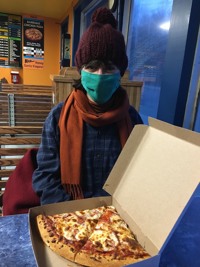 I haven’t been eating out as often lately, but I believe that pizza is always a good idea—this slice was had for my special launch-day dinner at Venice Pizzeria in St. John’s.