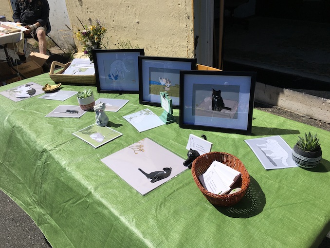 I draw cats! Here are my cat drawings at an art market at Eastern Edge Gallery/St Michael’s Print Shop in St. John’s.