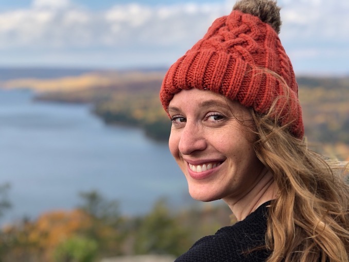 A recent snap of Jen, mid-hike and in the wild