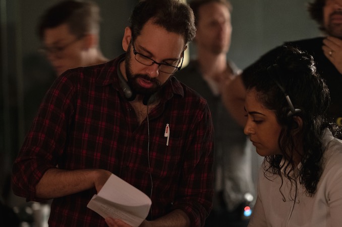 We filmed Receiver last year. Here I am on set, working with lead actress Tahirih Vejdani