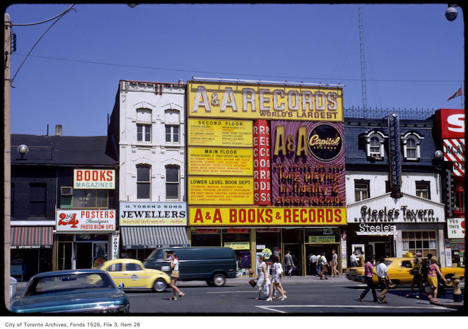 1971 - View of A & A Books and Records on Yonge Street