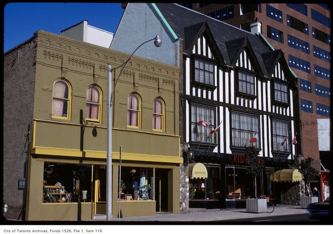 1973 - View of Ridpath's on west side of Yonge Street, north of Davenport Road