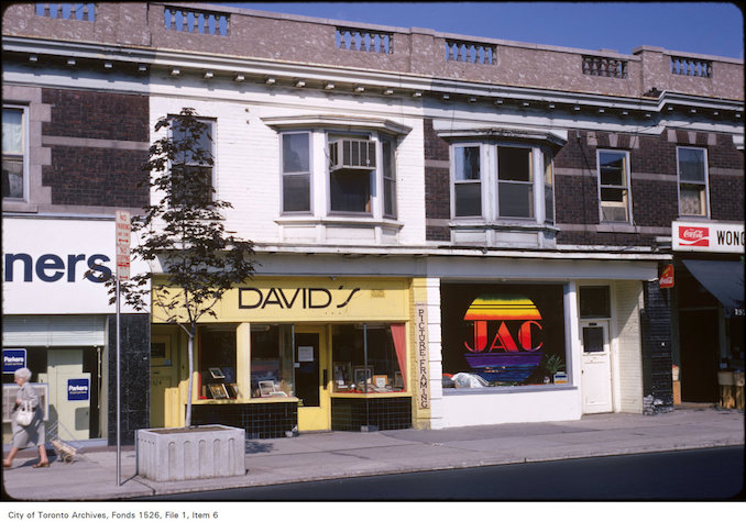 1973 - View of Yonge Street west-side shops, just north of St. Clair