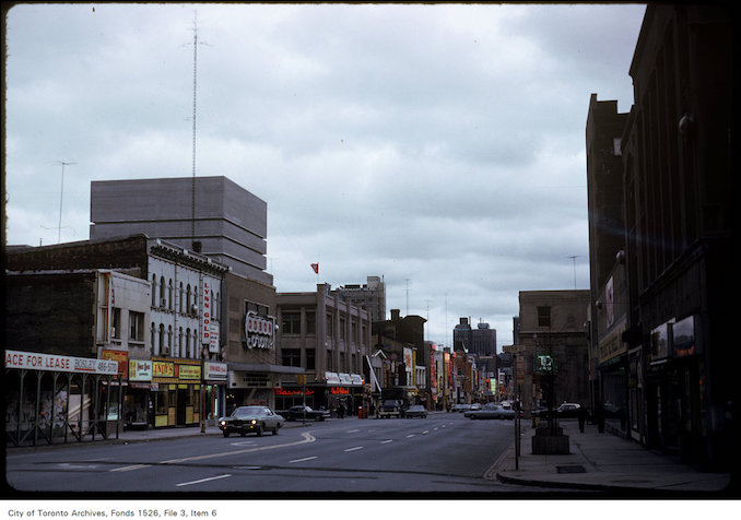 1974 - View of Yonge Street, looking south from Hayter Street