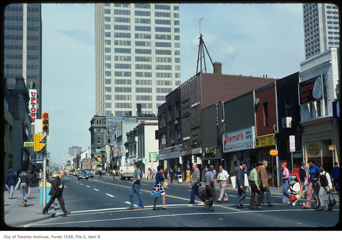 1974 - View of Yonge Street, north of Charles Street