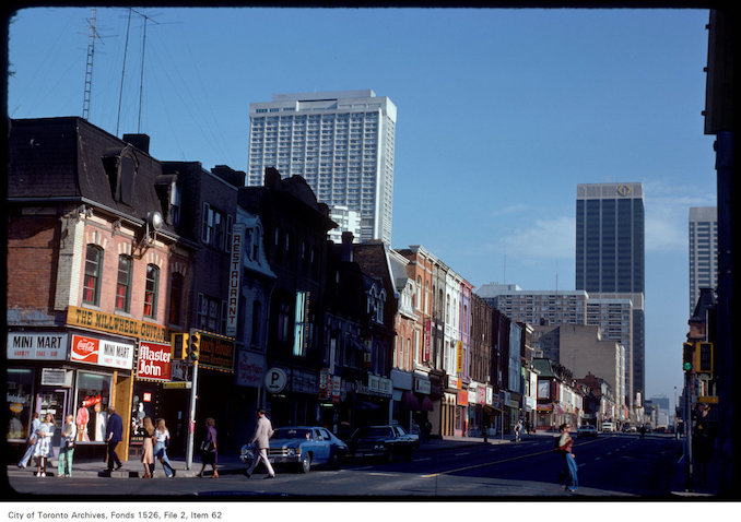 1975 - View of Yonge Street looking north at Wellesley
