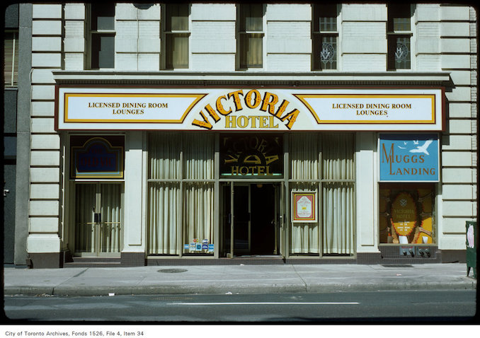 1977 - View of front of the Victoria Hotel on Yonge Street, north of Wellington