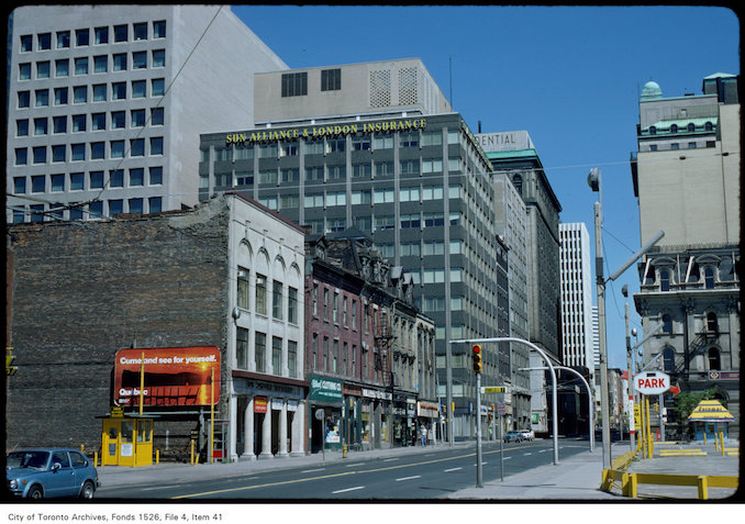 1977 - View of west side of Yonge Street, north from Front Street West