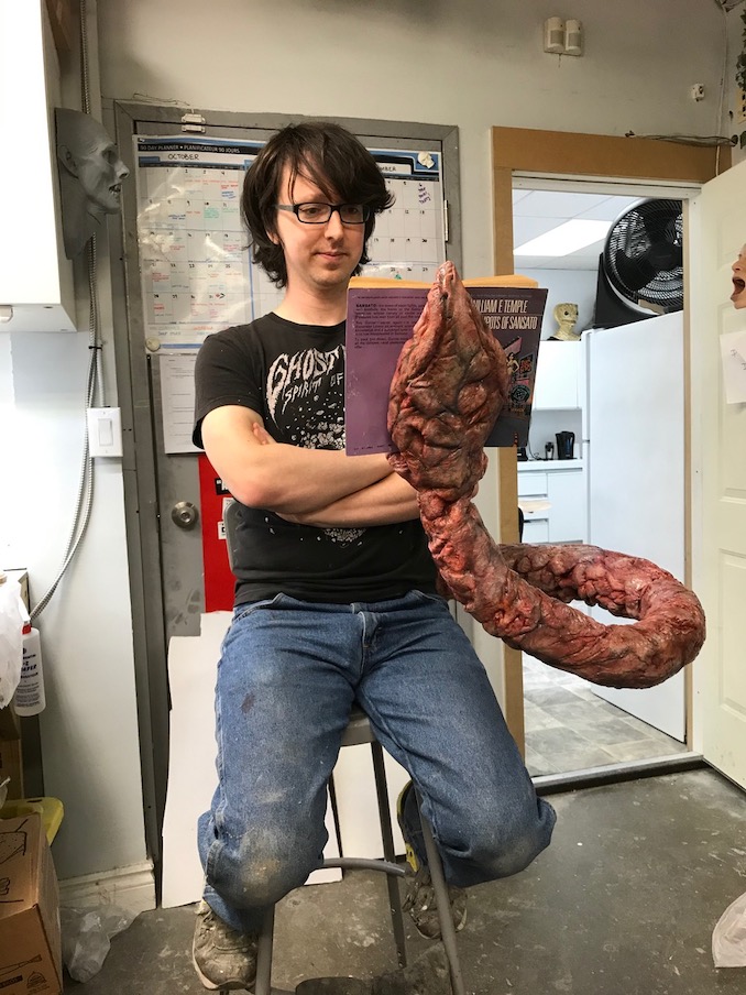 Testing out a poseable tentacle for Umbrella Academy while working at Masters FX Toronto.