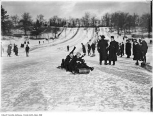 Vintage Photographs of Sledding and Tobogganing in Toronto