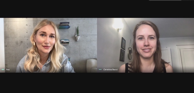 My commercial director rep, Christina Bucci from Fyfe Shader, and I spend a lot of time on video chat. We talk strategy, creative development, next steps on projects/pitches and of course, what afternoon snack we’re going to have. Counting down the days ‘til we can do this in person! 