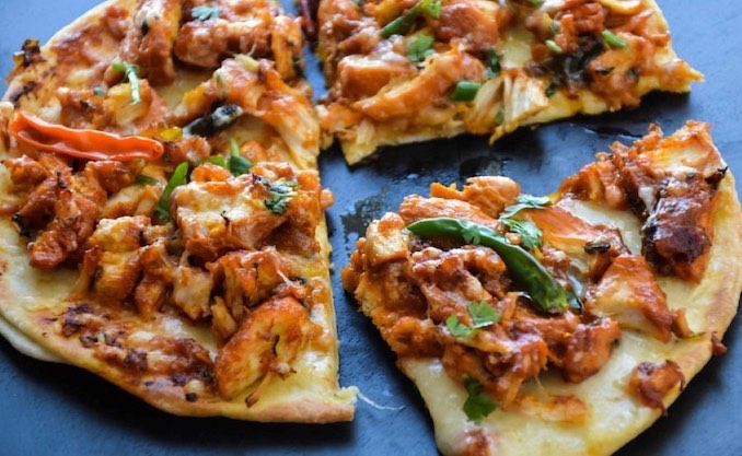 Pulled Turkey Naan Pizza