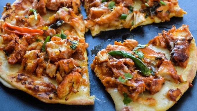 Pulled Turkey Naan Pizza