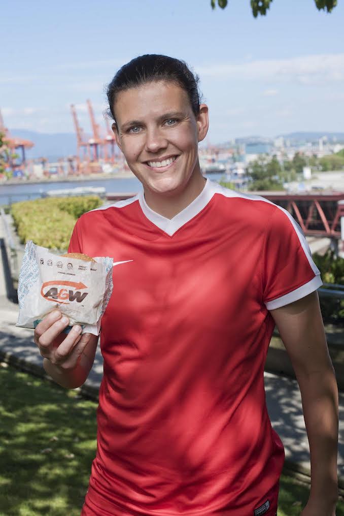 Christine Sinclair Burgers to Beat MS campaign.