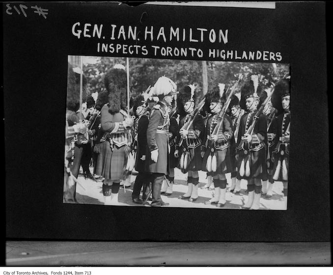 1910-General Ian Hamilton inspects Toronto Highlanders