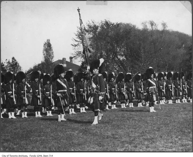 1913-48th Highlanders trooping of the colours-Barrie