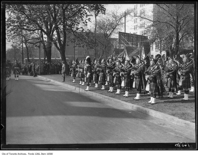 1929-May-Garrison parade 48th Highlanders Band