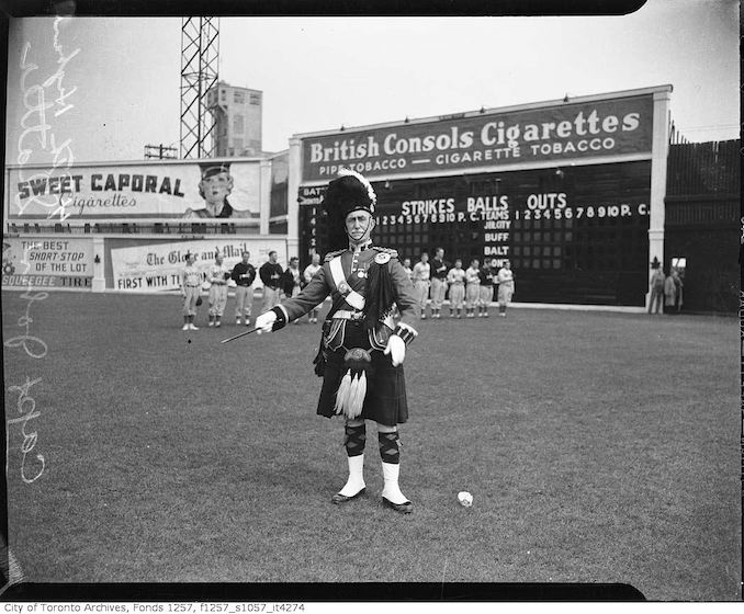 1940s-Captain John Slattery of the 48th Highlanders-Maple Leaf Stadium