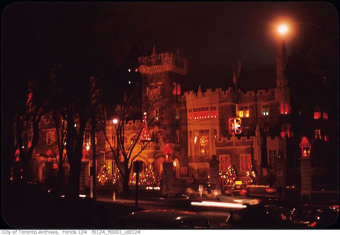 1963-Casa Loma at night Christmas