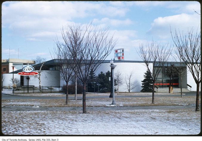 1965 - West entrance of Better Living Centre looking east