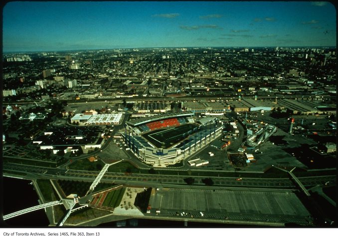 1978 - 1987 - Exhibtion Place - Exhibition Stadium, aerial view looking north