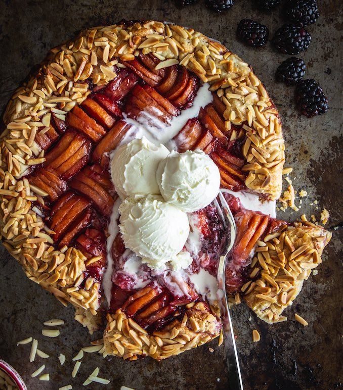 Apricot and Blackberry Weave Galette