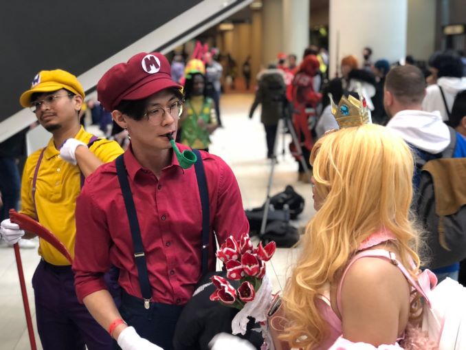 Luigi, Mario, and Peach taking a break. [Toronto Comicon 2023]