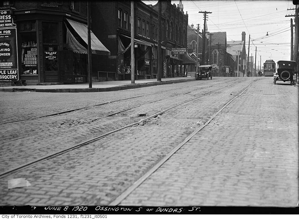 1920 - Ossington Avenue looking south of Dundas Street