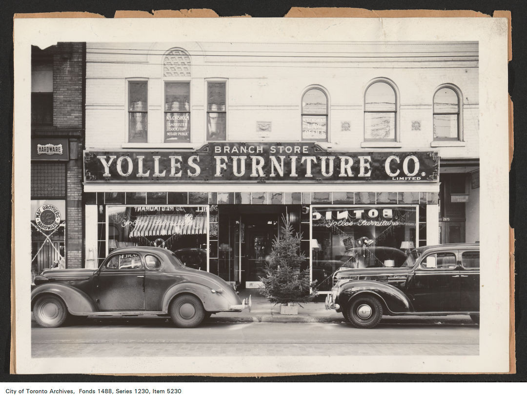 1937 - 1939 - photograph of storefront signage, 2871-2873 Dundas Street West.