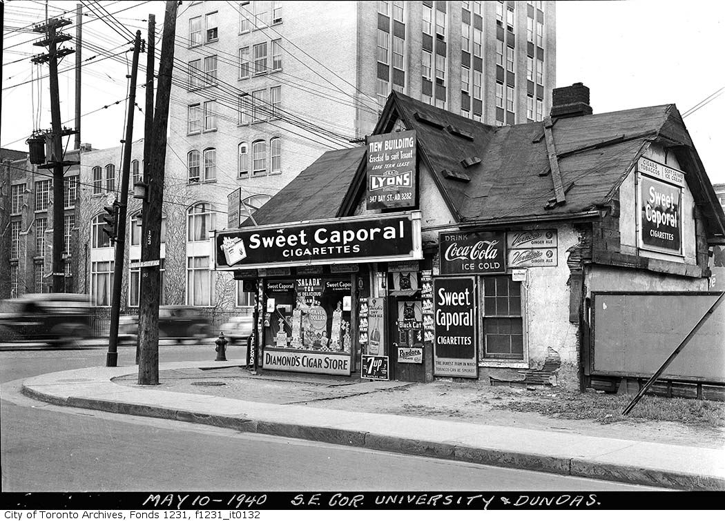 1940 - Southeast corner Dundas Street and University Avenue