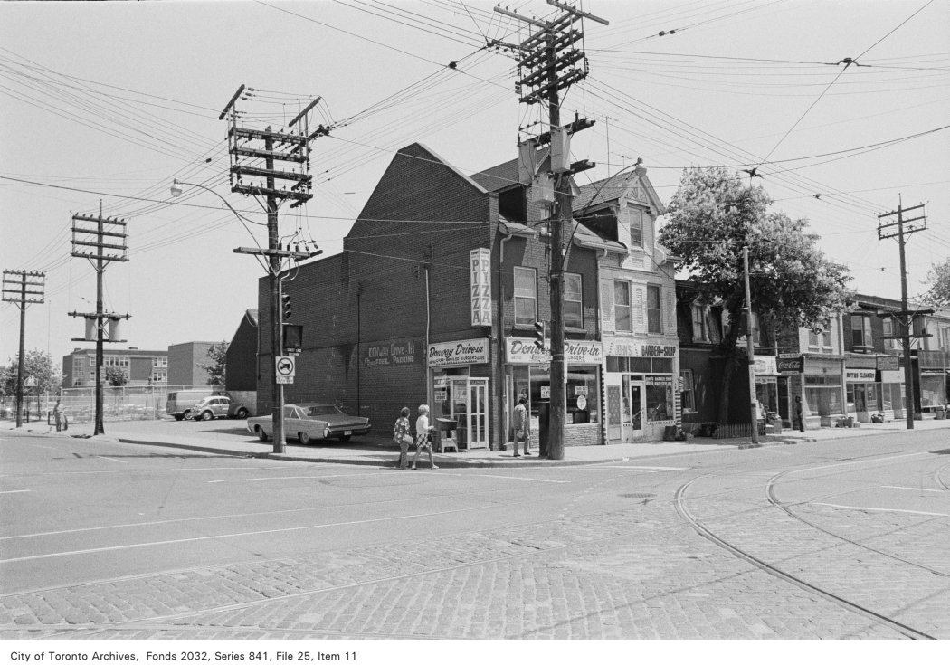 1972 - Corner of Broadview Avenue and Dundas Street, looking south-east
