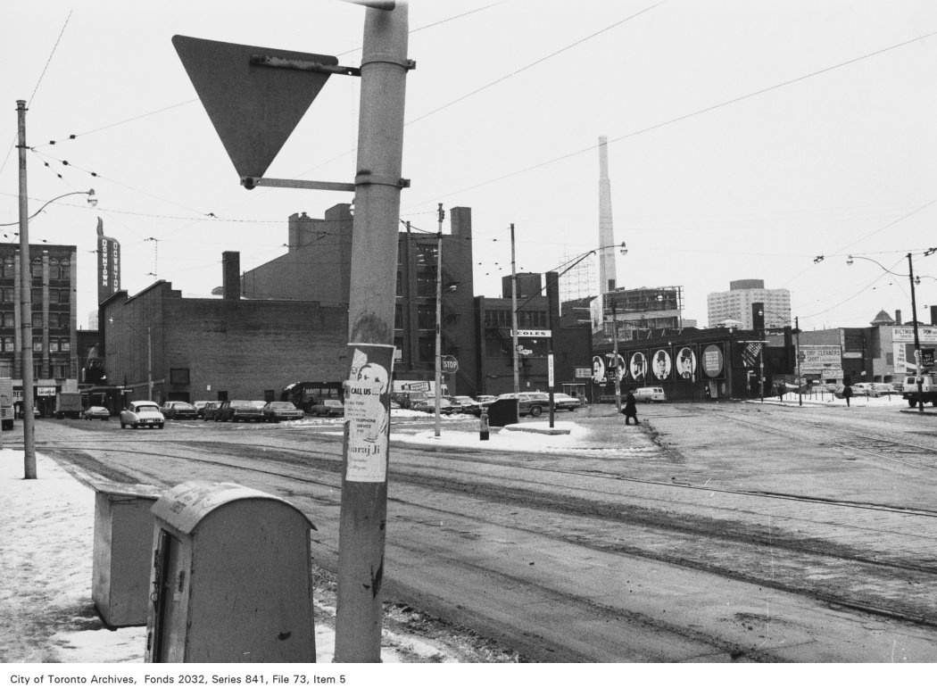 1972 - Corner of Dundas Street and Victoria Street, looking north-west