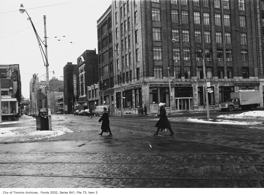 1972 - Corner of Dundas Street and Victoria Street, looking south-west