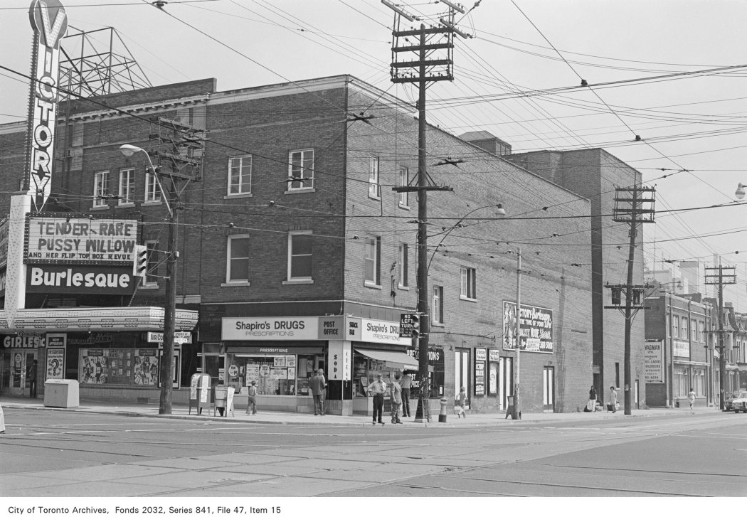 1972 - Corner of Spadina Avenue and Dundas Street, looking north-east