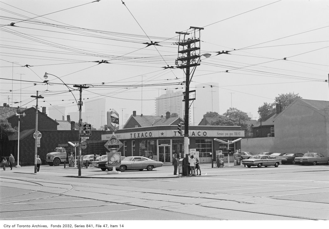 1972 - Corner of Spadina Avenue and Dundas Street, looking south-east